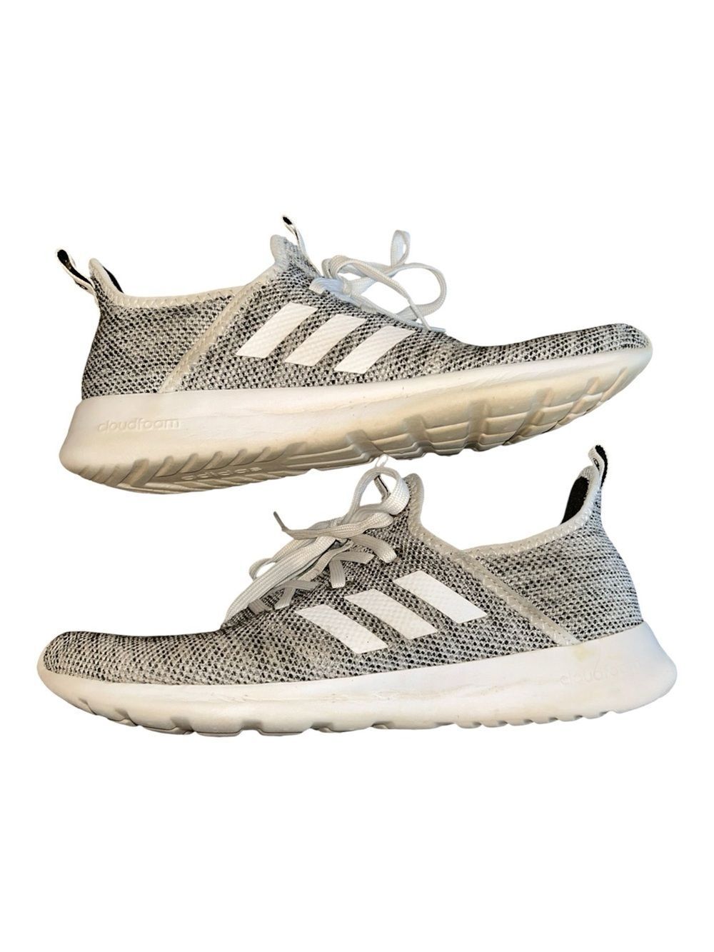 adidas Cloudfoam Women’s White and Gray Slip On Tennis Shoes
